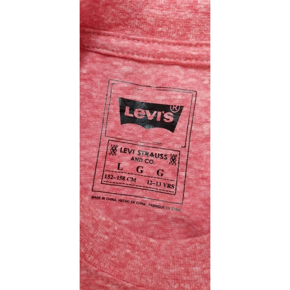 Levi's Shirt Youth Size Large 12 - 13 years Kids Boy or Girl Heather Red Logo